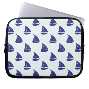 Royal Blue Sailboat Pattern Laptop Sleeve