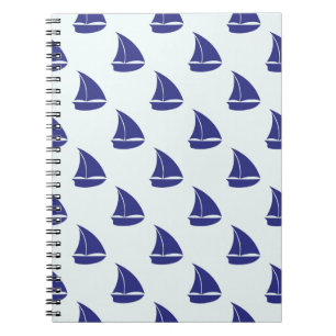 Royal Blue Sailboat Pattern Notebook