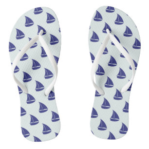 Royal Blue Sailboat Pattern Thongs