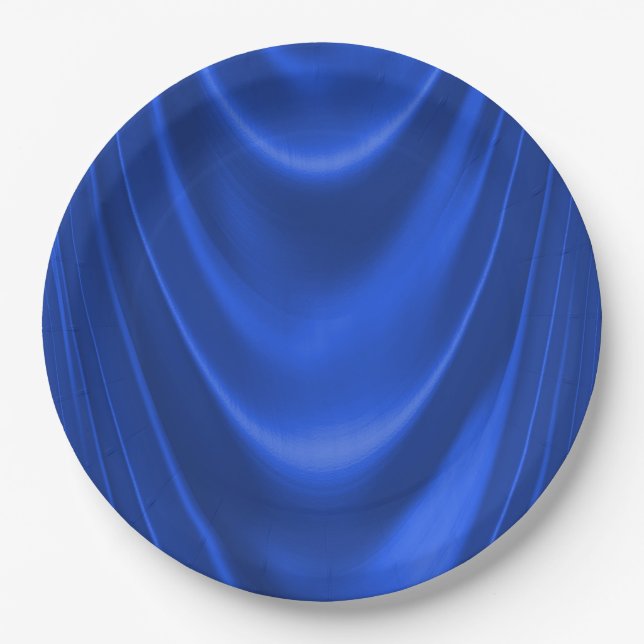 Royal Blue Satin Paper Plate (Front)
