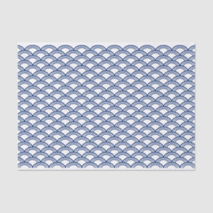 Royal Blue Seigaiha Pattern Tissue Paper