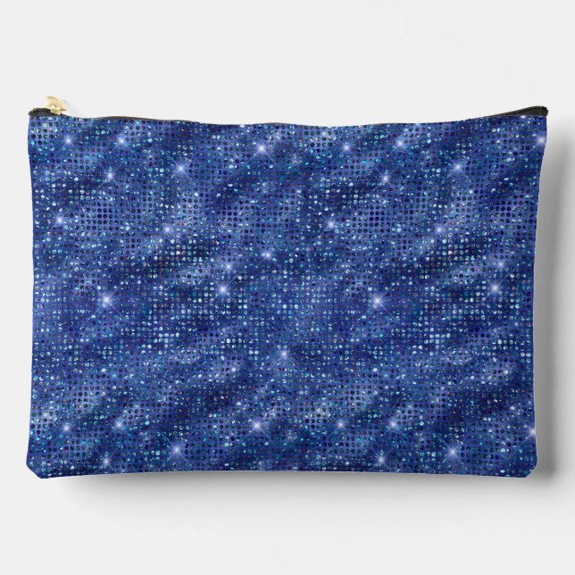 Royal Blue Sequin Pattern Accessory Pouch (Front)