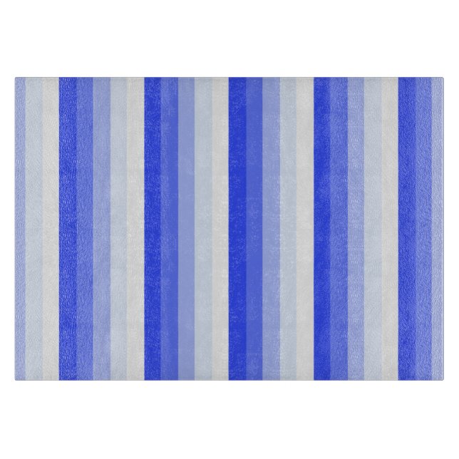 Royal blue shadow stripes cutting board (Front)
