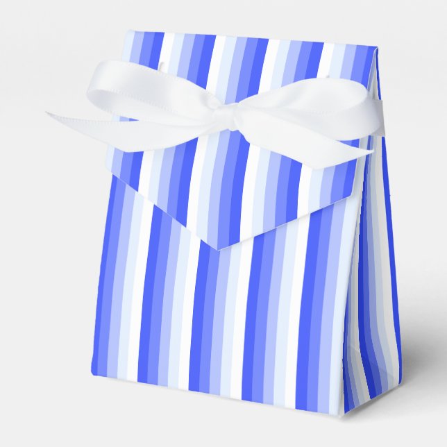 Royal blue shadow stripes favour box (Front Side)