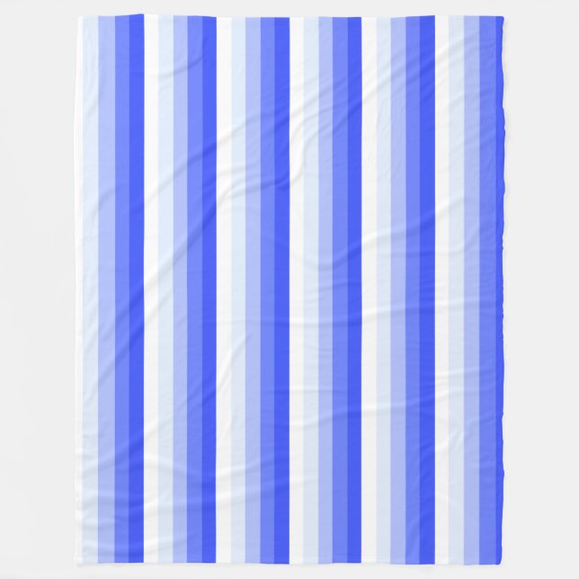 Royal blue shadow stripes fleece blanket (Front)