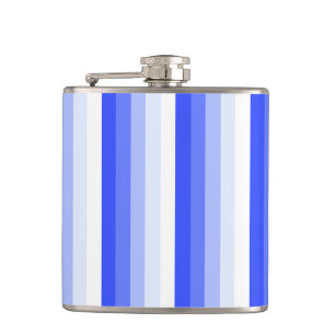 Royal blue shadow stripes hip flask