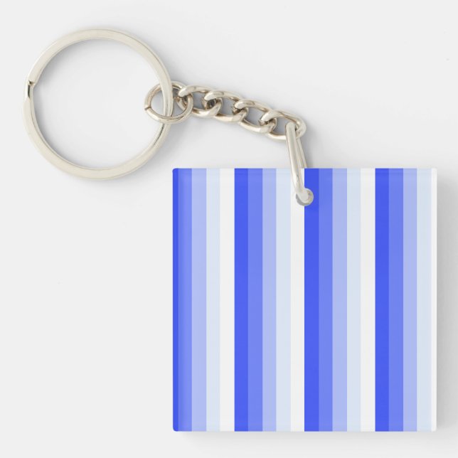 Royal blue shadow stripes key ring (Front)