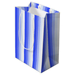 Royal blue shadow stripes medium gift bag