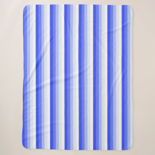Royal blue shadow stripes sherpa blanket