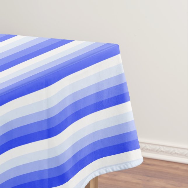 Royal blue shadow stripes tablecloth (In Situ)