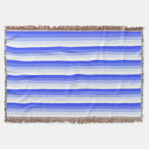 Royal blue shadow stripes throw blanket