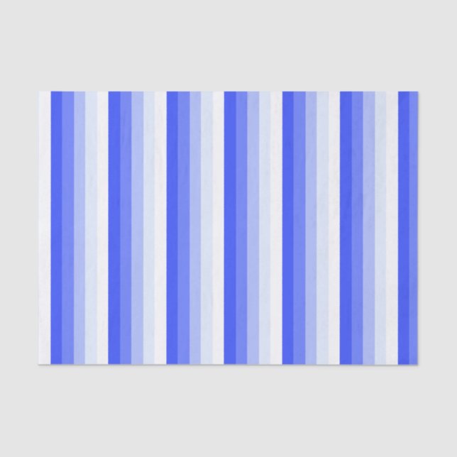 Royal blue shadow stripes tissue paper (Front)