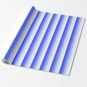 Royal blue shadow stripes wrapping paper