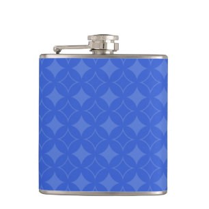 Royal blue shippo pattern hip flask
