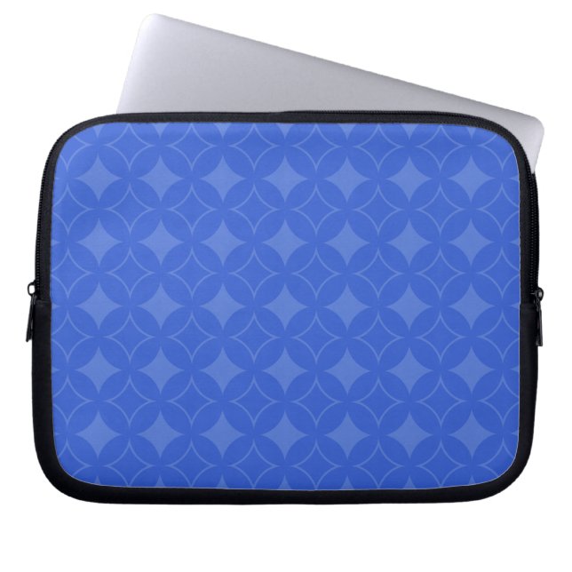 Royal blue shippo pattern laptop sleeve (Front)