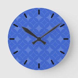 Royal blue shippo pattern round clock