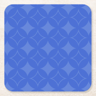 Royal blue shippo pattern square paper coaster