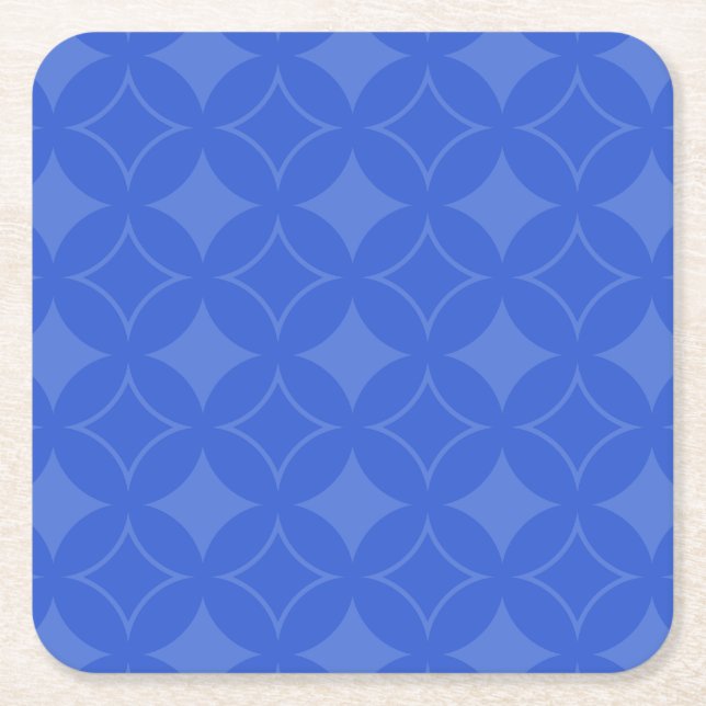 Royal blue shippo pattern square paper coaster (Front)