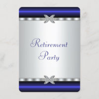 Royal Blue Silver Diamond Womans Retirement Party