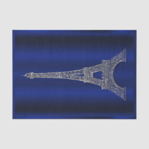 Royal Blue Silver Eiffel Tower Paris Glam Wedding Tissue Paper