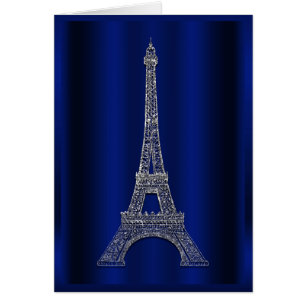 Royal Blue & Silver Eiffel Tower Paris Thank You