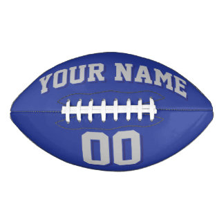 ROYAL BLUE SILVER GRAY AND NAVY Custom Football