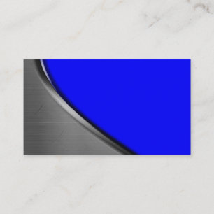 Royal Blue Silver Metal Curve Business Cards