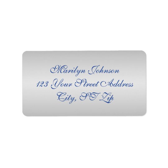 Royal Blue, Silver Return Address Labels 3