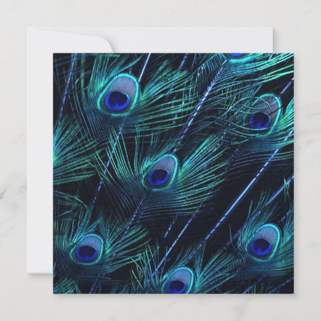 Royal Blue Silver Royal Indian Peacock Wedding Invitation (Front)