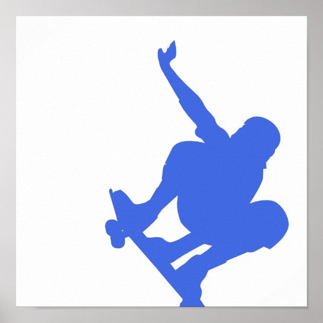 Royal Blue Skateboarding Poster (Front)