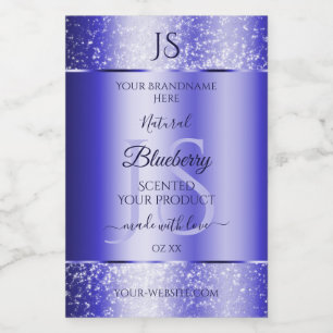 Royal Blue Soft Glitter Product Labels Monogram