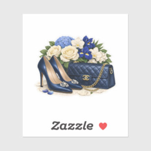 Royal Blue Something Blue Wedding Heels and Purse
