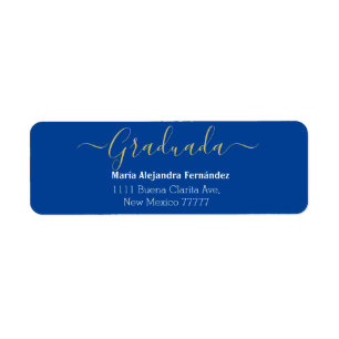 Royal Blue Spanish Class Year Custom Return Address Label