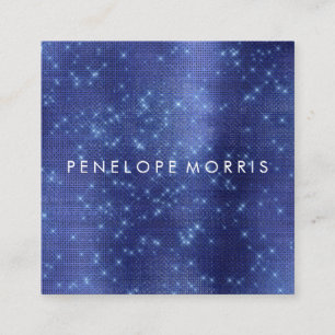 Royal Blue Sparkle Glitter Beauty Stylist Square Business Card