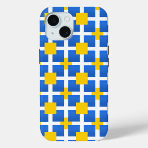 Royal Blue Squares iPhone 15 Case