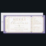 Royal Blue Stripe Concert Ticket Gift Voucher Card<br><div class="desc">This fake Christmas concert gift voucher design features a stripe design. All of the text is fully editable. For more advanced customisation of this design,  simply select the "Customise It" button above.</div>