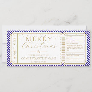 Royal Blue Stripe Concert Ticket Gift Voucher Card