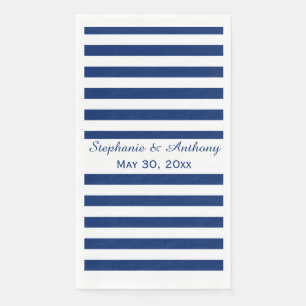 Royal Blue Striped Wedding Napkin