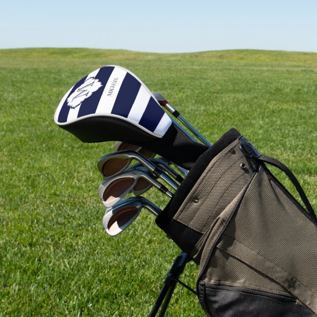 Royal Blue Stripes  Golf Head Cover (In Situ)
