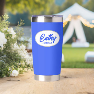 Royal Blue Stylised Wedding Bridesmaid Insulated Tumbler