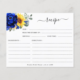 Royal Blue Sunflower Bridal Shower Recipe