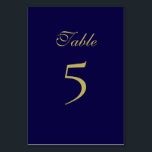 Royal Blue Table Number Card<br><div class="desc">Royal Blue Table Number Card</div>