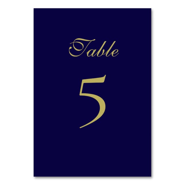 Royal Blue Table Number Card (Front)