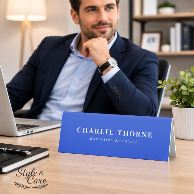 Royal Blue table tent sign for office professional (Royal Blue table tent sign for office professional)