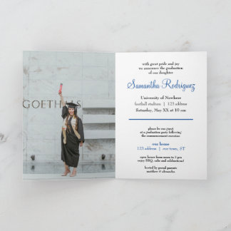 Royal Blue Tassel Graduation Announcement