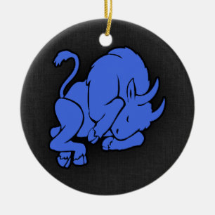 Royal Blue Taurus Ceramic Ornament