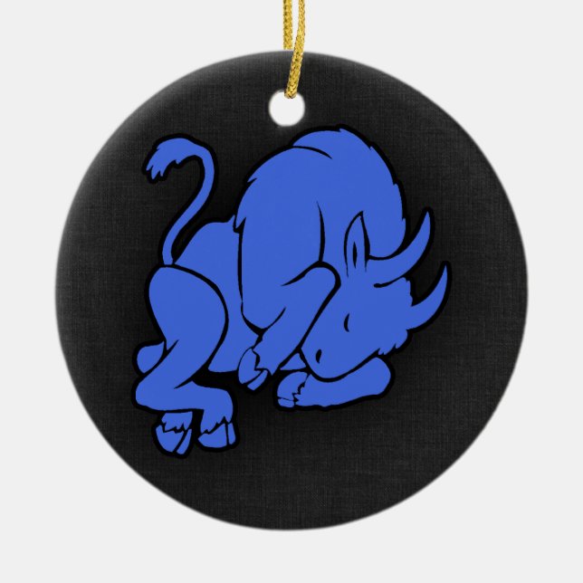 Royal Blue Taurus Ceramic Ornament (Front)