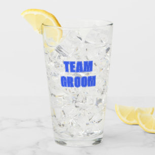 Royal Blue Team Groom Bachelor Party Glass
