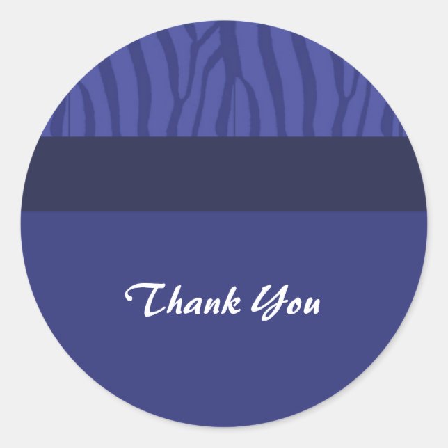 Royal Blue Thank You Classic Round Sticker (Front)