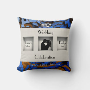 Royal Blue Theme Contemporary Modern Abstract Cushion